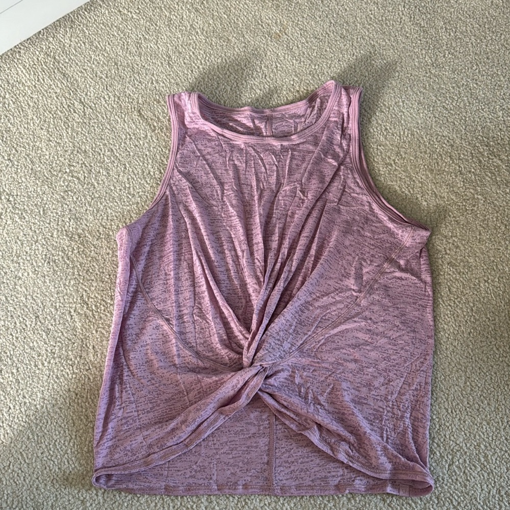 Purple heathered lululemon tank top, knotted in front - size 8